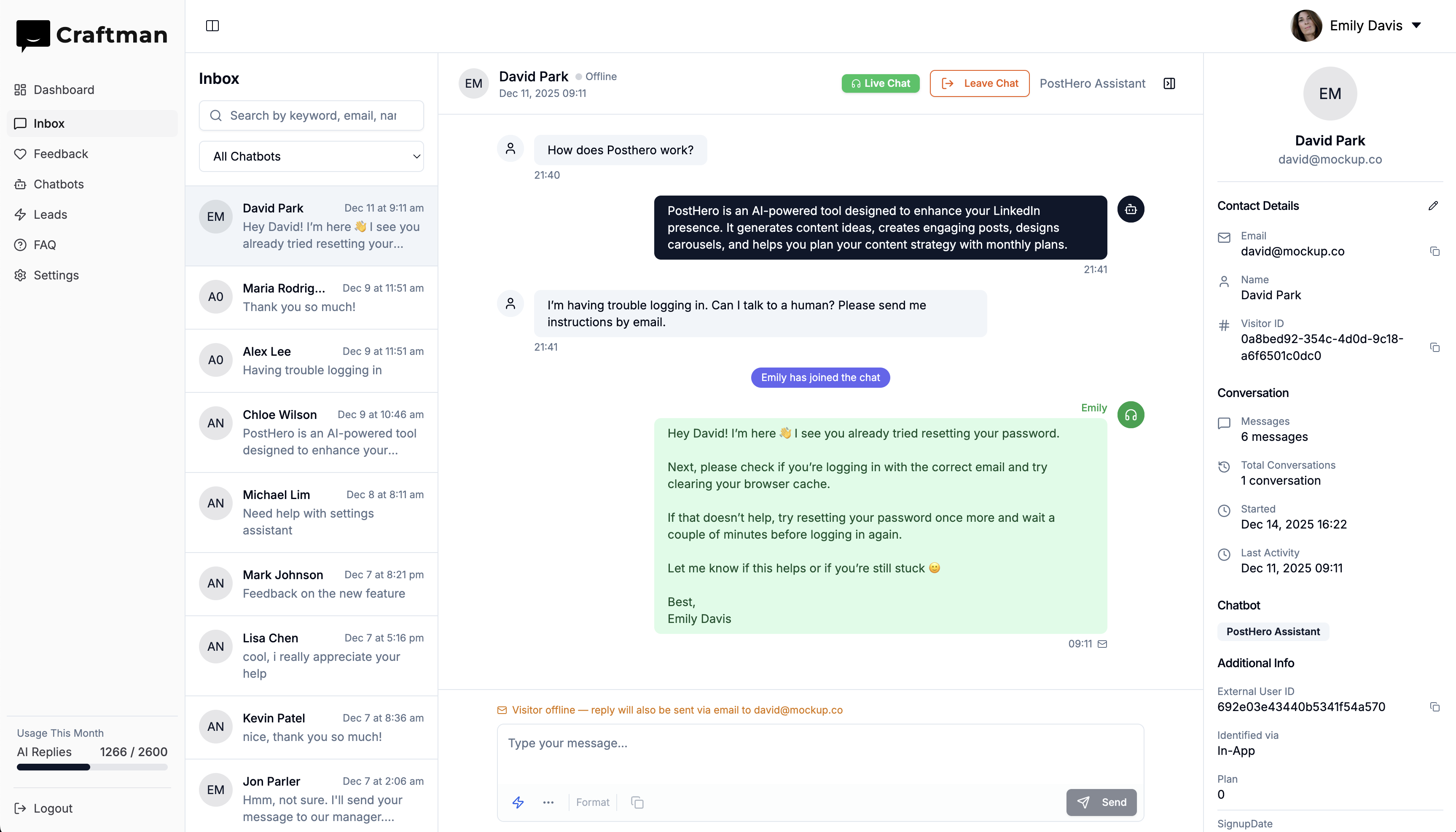 Craftman product screenshot